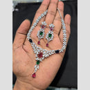 SNERA Silver Plated American Diamond Necklace Set