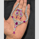 SNERA Silver Plated American Diamond Necklace Set