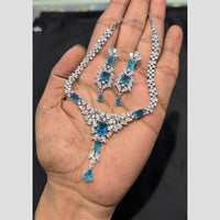 SNERA Silver Plated American Diamond Necklace Set