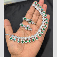 SNERA Silver Plated American Diamond Necklace Set