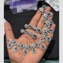SNERA Silver Plated American Diamond Necklace Set