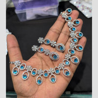 SNERA Silver Plated American Diamond Necklace Set