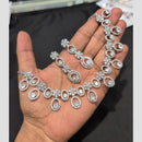 SNERA Silver Plated American Diamond Necklace Set