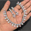 SNERA Silver Plated American Diamond Necklace Set