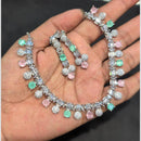 SNERA Silver Plated American Diamond Necklace Set