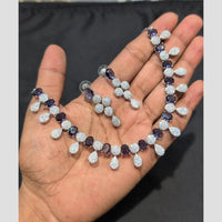 SNERA Silver Plated American Diamond Necklace Set