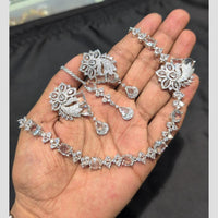 SNERA Silver Plated American Diamond Necklace Set