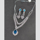 SNERA Silver Plated American Diamond Necklace Set