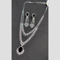 SNERA Silver Plated American Diamond Necklace Set