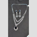 SNERA Silver Plated American Diamond Necklace Set