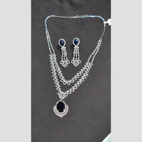 SNERA Silver Plated American Diamond Necklace Set