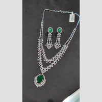 SNERA Silver Plated American Diamond Necklace Set