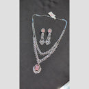 SNERA Silver Plated American Diamond Necklace Set