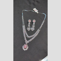 SNERA Silver Plated American Diamond Necklace Set