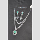 SNERA Silver Plated American Diamond Necklace Set