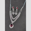 SNERA Silver Plated American Diamond Necklace Set