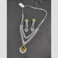 SNERA Silver Plated American Diamond Necklace Set