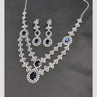 SNERA Silver Plated American Diamond Necklace Set