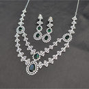 SNERA Silver Plated American Diamond Necklace Set