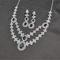 SNERA Silver Plated American Diamond Necklace Set