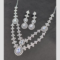 SNERA Silver Plated American Diamond Necklace Set