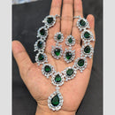 SNERA Silver Plated American Diamond Necklace Set