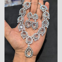 SNERA Silver Plated American Diamond Necklace Set