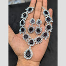 SNERA Silver Plated American Diamond Necklace Set