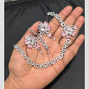 SNERA Silver Plated American Diamond Necklace Set