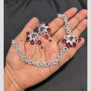 SNERA Silver Plated American Diamond Necklace Set