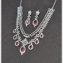 SNERA Silver Plated American Diamond Necklace Set