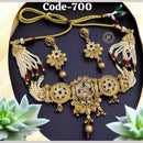 SNERA Gold Plated Pota Stone And Pearls Choker Necklace Set 