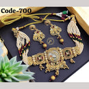 SNERA Gold Plated Pota Stone And Pearls Choker Necklace Set 