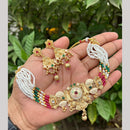 SNERA Gold Plated Pota Stone And Pearls Meenakari Choker Necklace Set 