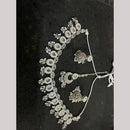 SNERA Silver Plated Crystal Stone And Pearls Choker Necklace Set 