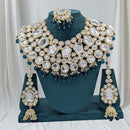 SNERA Gold Plated Kundan Stone And Beads Choker Necklace Set