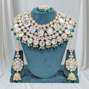 SNERA Gold Plated Kundan Stone And Beads Choker Necklace Set