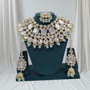 SNERA Gold Plated Kundan Stone And Beads Choker Necklace Set