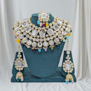 SNERA Gold Plated Kundan Stone And Beads Choker Necklace Set