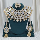 SNERA Gold Plated Kundan Stone And Beads Choker Necklace Set