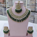 SNERA Gold Plated Crystal Stone And Beads Necklace Set