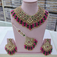 SNERA Gold Plated Crystal And Austrain Stone Beads Choker Necklace Set