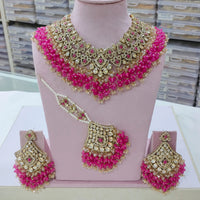 SNERA Gold Plated Crystal And Austrain Stone Beads Choker Necklace Set