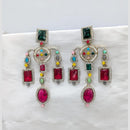 SNERA Gold Plated Austrian Stone And Pota Dangler Earrings