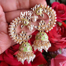 SNERA Gold Plated Kundan Stone And Pearl Jhumki Earrings