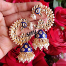 SNERA Gold Plated Kundan Stone And Pearl Jhumki Earrings