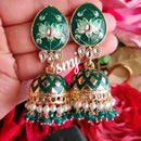 SNERA Gold Plated Kundan Stone And Meenakari Jhumki Earrings
