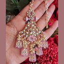SNERA Gold Plated Kundan Stone And Beads Dangler Earrings