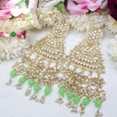 SNERA Gold Plated Kundan Stone And Pearls Dangler Earrings