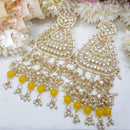 SNERA Gold Plated Kundan Stone And Pearls Dangler Earrings